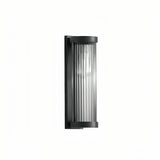 Solar-powered ribbed outdoor wall light with light sensor