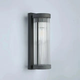 Side view showing the ribbed diffuser and metal wall mount