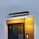 Modern Rectangular Outdoor Wall Light IP65 Motion Sensor Black for Porch