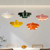 Morandi pendant light installed above a dining table