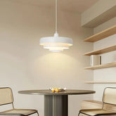 White Morandi pendant light for a dining room