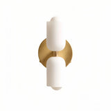 Gold opal glass bedside wall light with up-and-down illumination