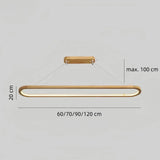 Oval pendant size diagram showing 60, 70, 90 and 120 cm length options