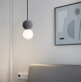 Nordic Concrete and Glass Pendant Light Dimmable LED for Bedside
