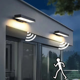 Modern Rectangle Outdoor Wall Light with Motion Sensor for Exterior Wall