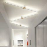 Modern Linear Semi Flush Mount Ceiling Light for Living Rooms, Anti Glare