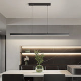 Modern Linear Pendant Light Dimmable LED Metal for Dining Room