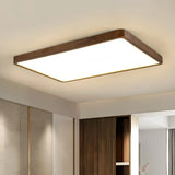 Nordic Wood Flush Ceiling Light for Bedroom, Anti-Glare