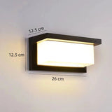Modern Outdoor Cube Wall Light Waterproof Black for Exterior Walls