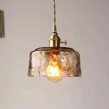 Mid Century Amber Glass Pendant Light Dimmable for Dining Room