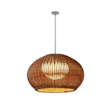 IP65-rated rattan outdoor pendant light for a covered patio