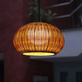 Boho Outdoor Rattan Pendant Light Waterproof for Patio