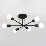 Modern Sputnik Semi Flush Ceiling Light Dimmable Metal for Bedoom