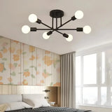 Modern Sputnik Semi Flush Ceiling Light Dimmable Metal for Bedoom