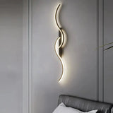 Modern Wave Wall Light Metal with Dimmable LED for Bedroom