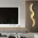 Modern Wave Wall Light Metal with Dimmable LED for Bedroom