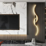 Modern Wave Wall Light Metal with Dimmable LED for Bedroom