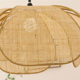 Handcrafted Rattan Petal Pendant Light for Dining Room
