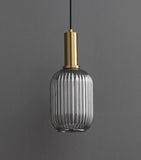Striped Lantern Clear Glass Pendant Lighting