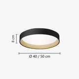 Nordic Round Flush Ceiling Light Metal and Wood Dimmable for Bedrooms