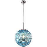 Nordic Brass Stripe Glass Pendant Globe Light