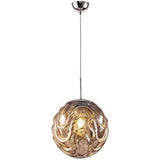 Nordic Brass Stripe Glass Pendant Globe Light