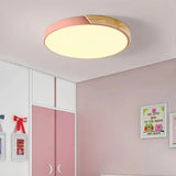 Nordic Round Ceiling Light Wood with Dimmable LED for Bedroom