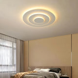 Front view of cream multi-layer LED flush ceiling light