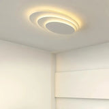 Oval cream multi-layer LED flush ceiling light
