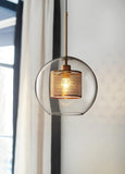 Industrial Glass Light Pendants with Round Spheres