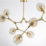 Bubble Branching Chandelier Mid Century Style Adjustable Glass for Living Room