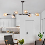 Bubble Branching Chandelier Mid Century Style Adjustable Glass for Living Room