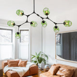 Bubble Branching Chandelier Mid Century Style Adjustable Glass for Living Room