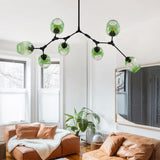 Bubble Branching Chandelier Mid Century Style Adjustable Glass for Living Room