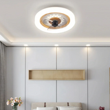 Nordic Wood Ceiling Fan with Light Dimmable for Bedroom, Quiet Design