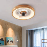 Nordic Wood Ceiling Fan with Light Dimmable for Bedroom, Quiet Design