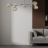 Mid Century Branching Bubble Chandelier Glass for Living Room, Arm Adjustable