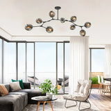 Mid Century Branching Bubble Chandelier Glass for Living Room, Arm Adjustable