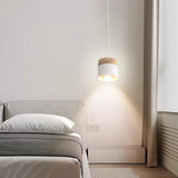 Nordic Wood Pendant Light Metal Height Adjustable for Dining Room