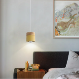 Nordic Wood Pendant Light Metal Height Adjustable for Dining Room