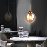 Modern Globe Glass Pendant Light Dimmable for Kitchen Island