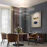 Modern Multi Ring Pendant Light Dimmable in Metal for Living Rooms