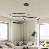 Modern Multi Ring Pendant Light Dimmable in Metal for Living Rooms