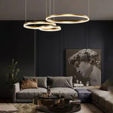 Modern Multi Ring Pendant Light Dimmable in Metal for Living Rooms
