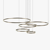 Modern Multi Ring Pendant Light Dimmable in Metal for Living Rooms