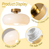 Bauhaus Retro Orange Glass Semi Flush Ceiling Light for Hallway