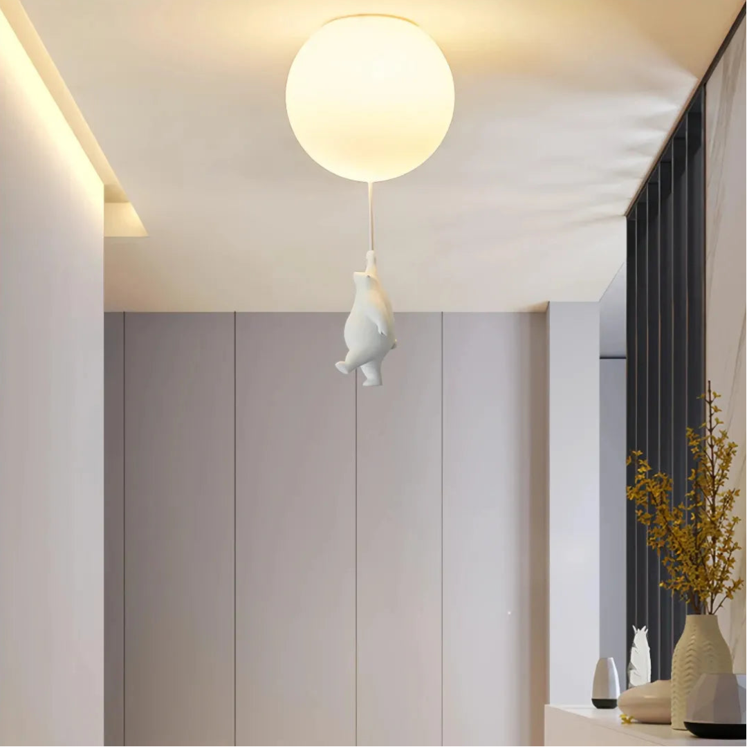 15 cm white bear ceiling light