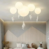 White bear ceiling light in a child’s bedroom