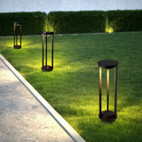 Modern Solar Black Bollard Light with Motion Sensor for Pathway