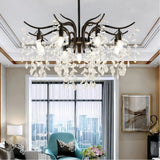 Luxury Crystal LED Chandelier Height Adjustable for Living Room